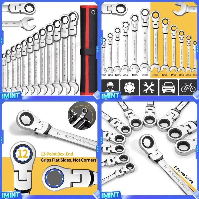 Socket Set - Esnek Başlı Cırcır Anahtar Seti, Kombine